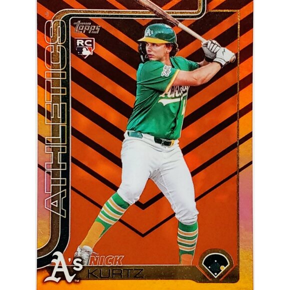 NICK KURTZ ROOKIE HOLIDAY FOIL ORANGE AND BLACK HOLO 2025 TOPPS UPDATE #US201 - Picture 3 of 3